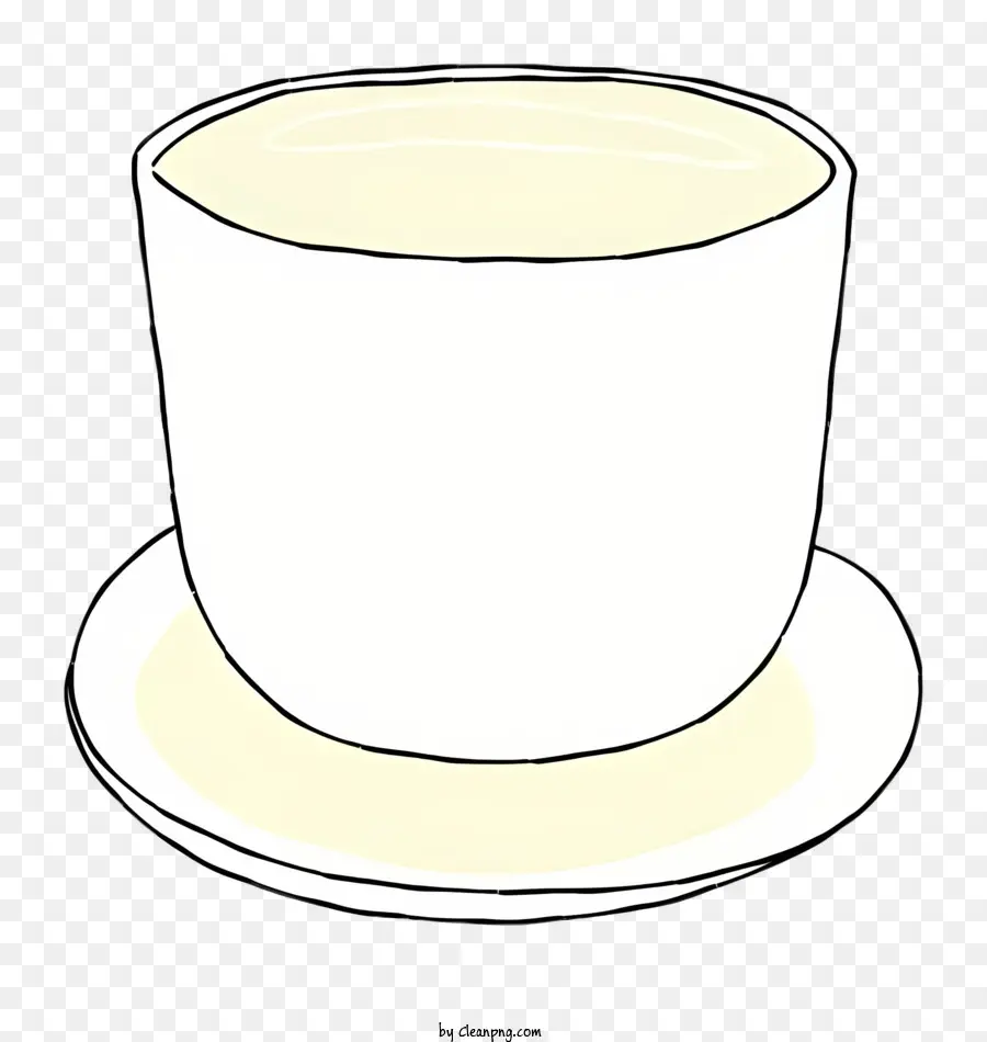 Cartoon Cup Saucer weiß glatt - Einfaches Bild der weißen Tasse auf Untertasse