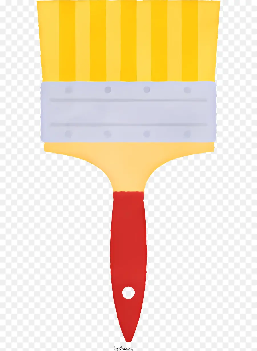 Malerei Pinsel - Gelbe Borstenpinsel mit rotem Griff angezeigt