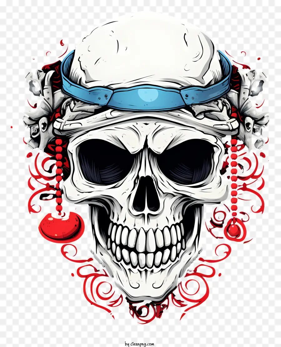 Doodle Cool Skull Skull Vòng cổ áo sơ mi trái tim Mũ và sọ sọ sọ sọ vương miện - Hộp sọ với vương miện đeo dây chuyền vòng cổ trái tim
