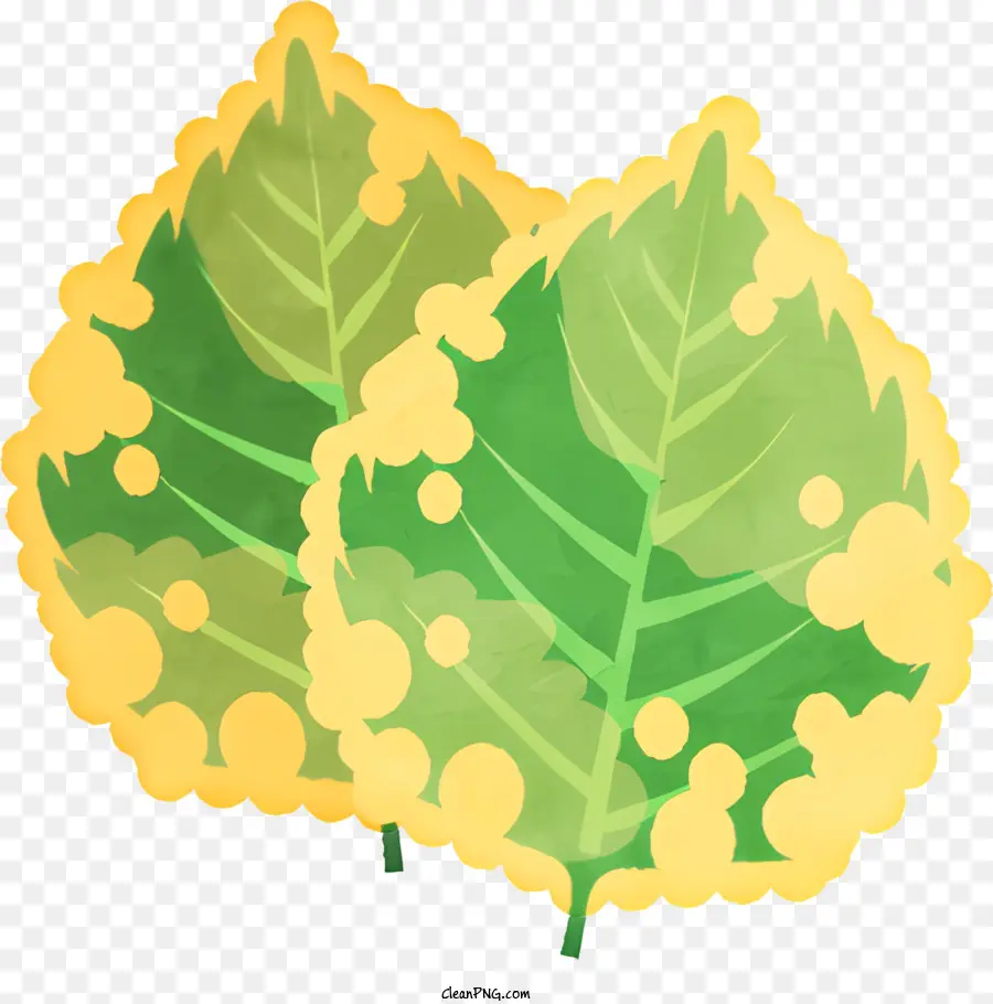 grünes Blatt - Grünes Blatt mit weißen Flecken, Wassertropfen