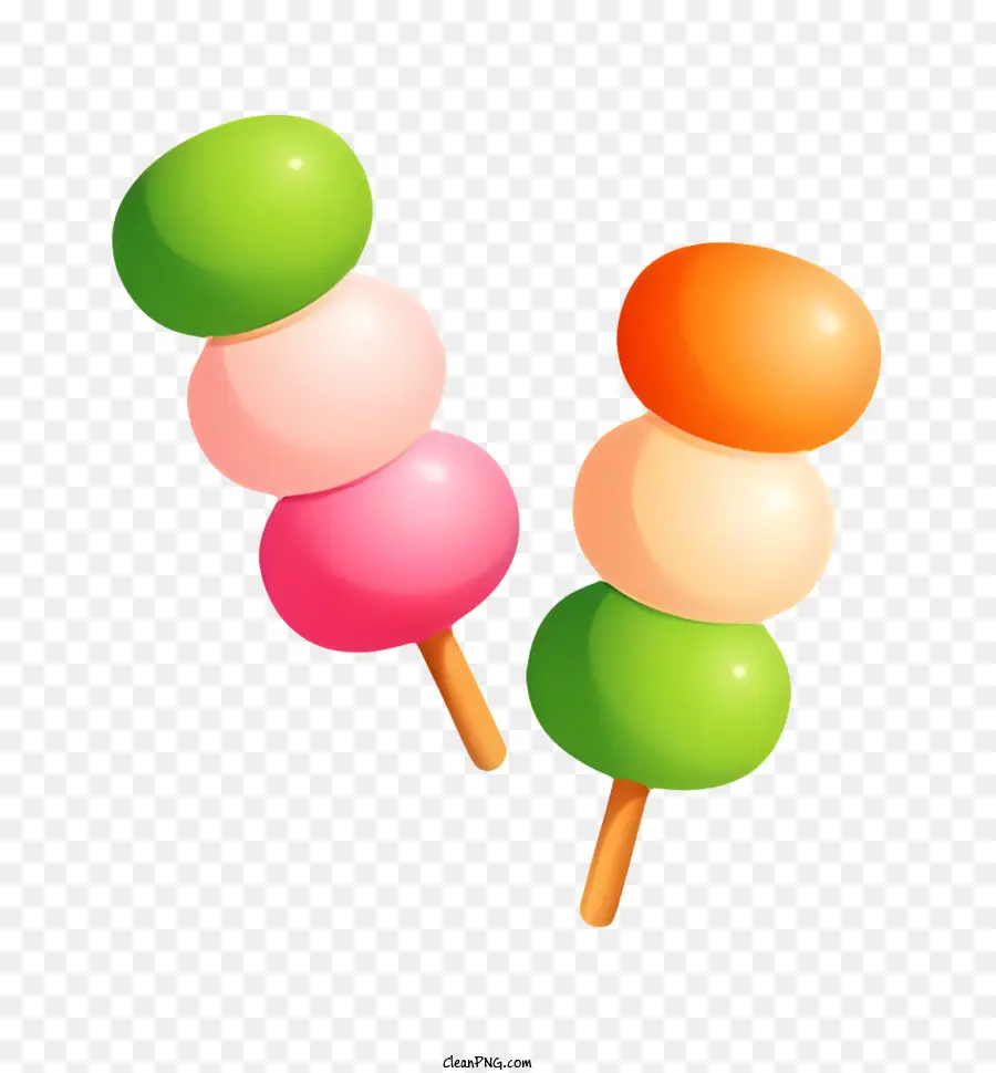 Hàn Quốc thực phẩm có màu kẹo mút thẳng đứng Lollipops màu xanh lá cây màu xanh lá cây - Ba cây kẹo mút đầy màu sắc xếp chồng lên nhau bằng tinh thể đường