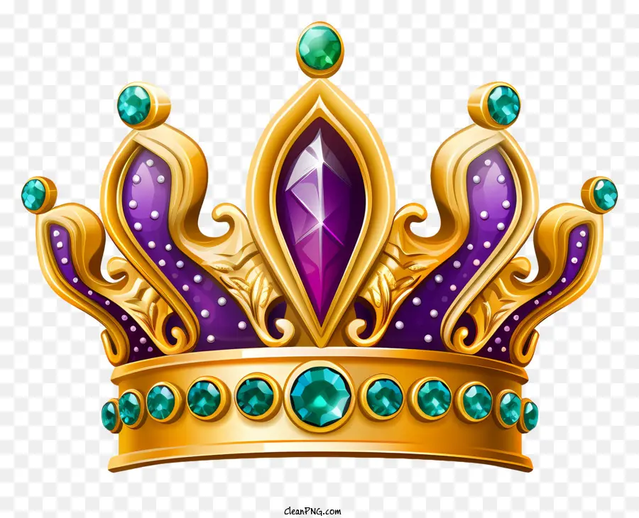 vương miện vàng - Gold Crown với Đá quý xanh Top, Thiết kế hoàng gia truyền thống