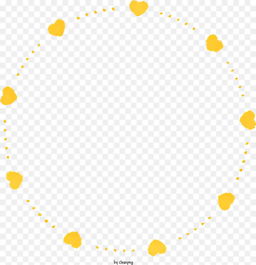 gelber Kreis - Gelber Kreis mit Herzmuster auf schwarzem Hintergrund