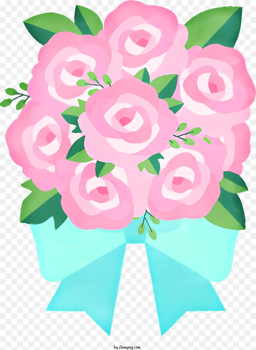hoa hồng - Hoa hồng hồng buộc bằng ruy băng màu xanh trên nền đen