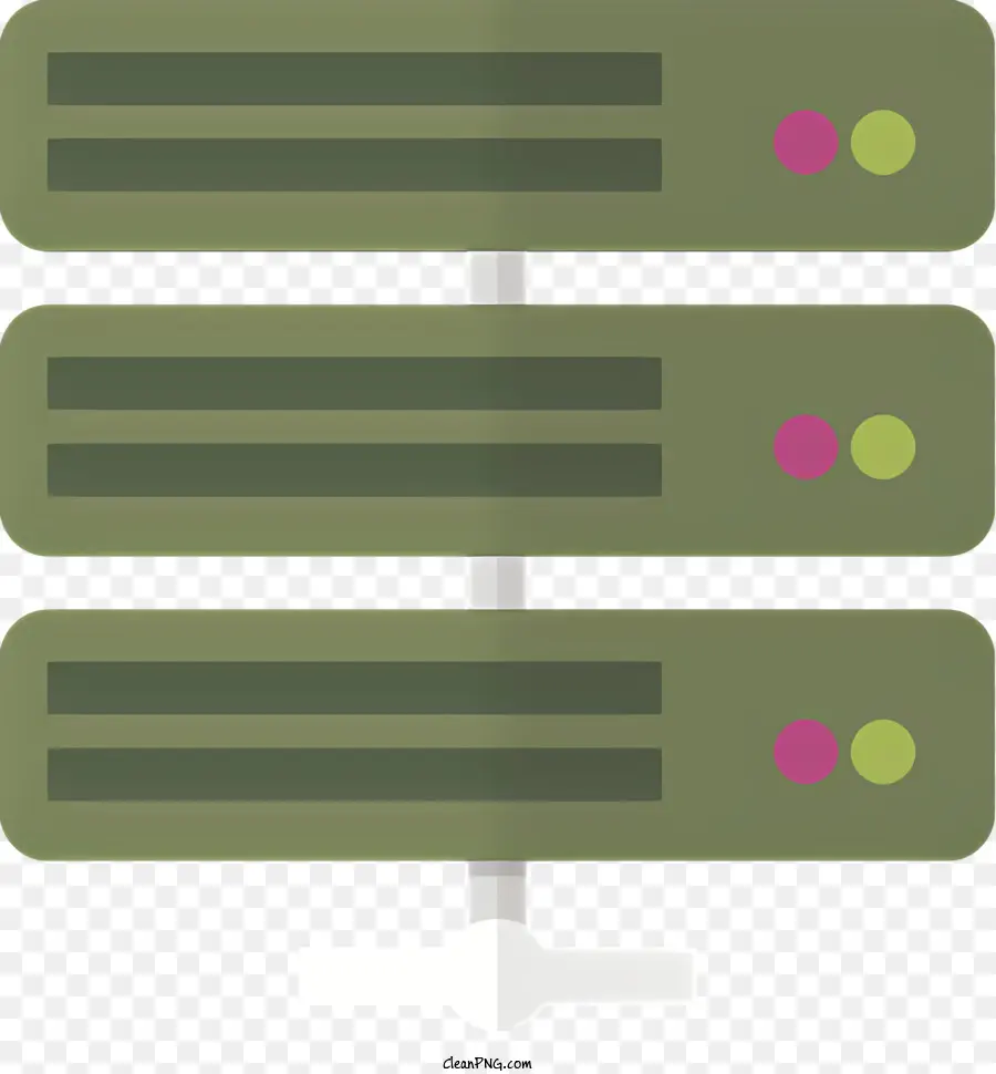 Icon Server Cluster Metal Green Color - Grüne Metallserver mit runden Tasten, statisches Bild