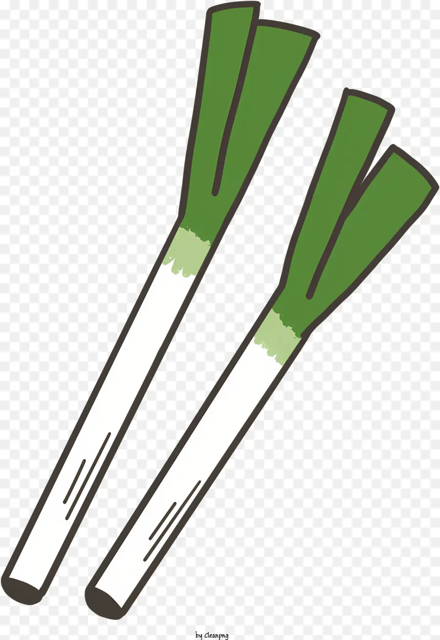 Cartoon Green Zwiebeln dreieckige Zwiebeln spitze Zwiebeln flache Enden - Bild von dreieckigen grünen Zwiebeln mit spitzen Enden
