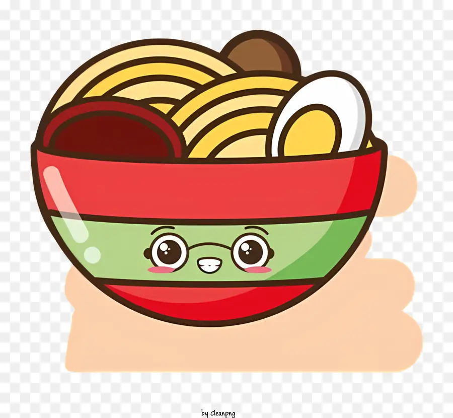 Cartoon Cartoon Foodes und Eierschale mit Nudeln Cartoon Bowl - Cartoon -Darstellung der Schüssel mit Nudeln und Eiern