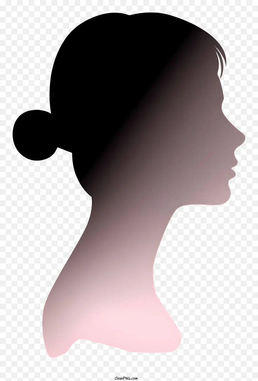 realistic women side face silhouette woman's profile silhouette pink closed eyes