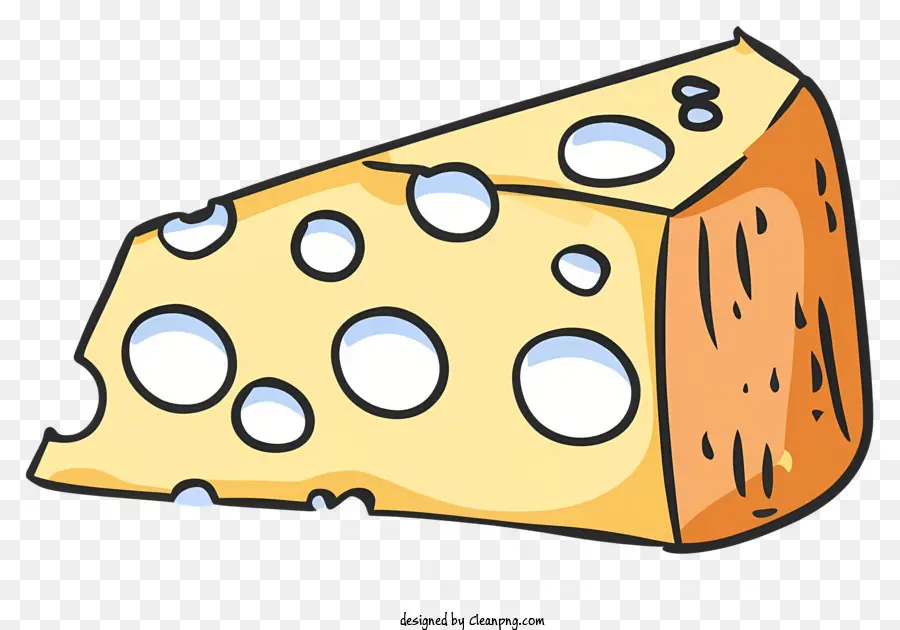 Formaggio cartone animato Diversi tipi di buchi di formaggio in background scuro del formaggio - Formaggio con buchi realizzati di diversi tipi