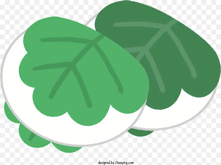 Cartoongrüne Blätter Nahaufnahme Blattkanten Blattmitte - Nahaufsicht der grünen Blätter auf dunklem Hintergrund