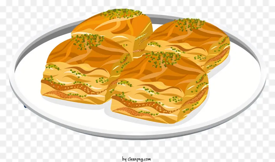 weißer Rand - Vier Scheiben Brot mit grünem Ausstrich