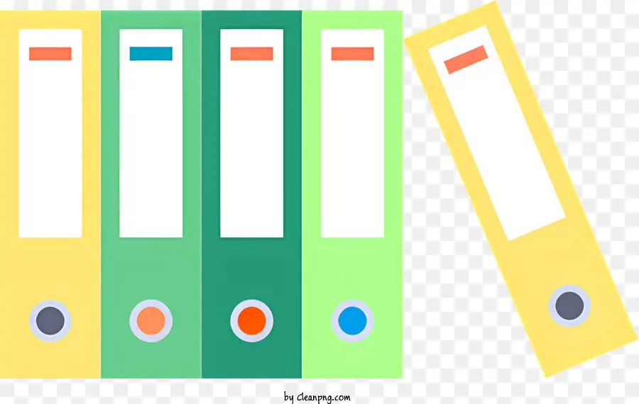 Icon -Datei -Ordnerfarbhöre vertikale Ordner farbcodierte Ordner - Stapelte Dateiordner mit farbigen Beschriftungen und Dokumenten