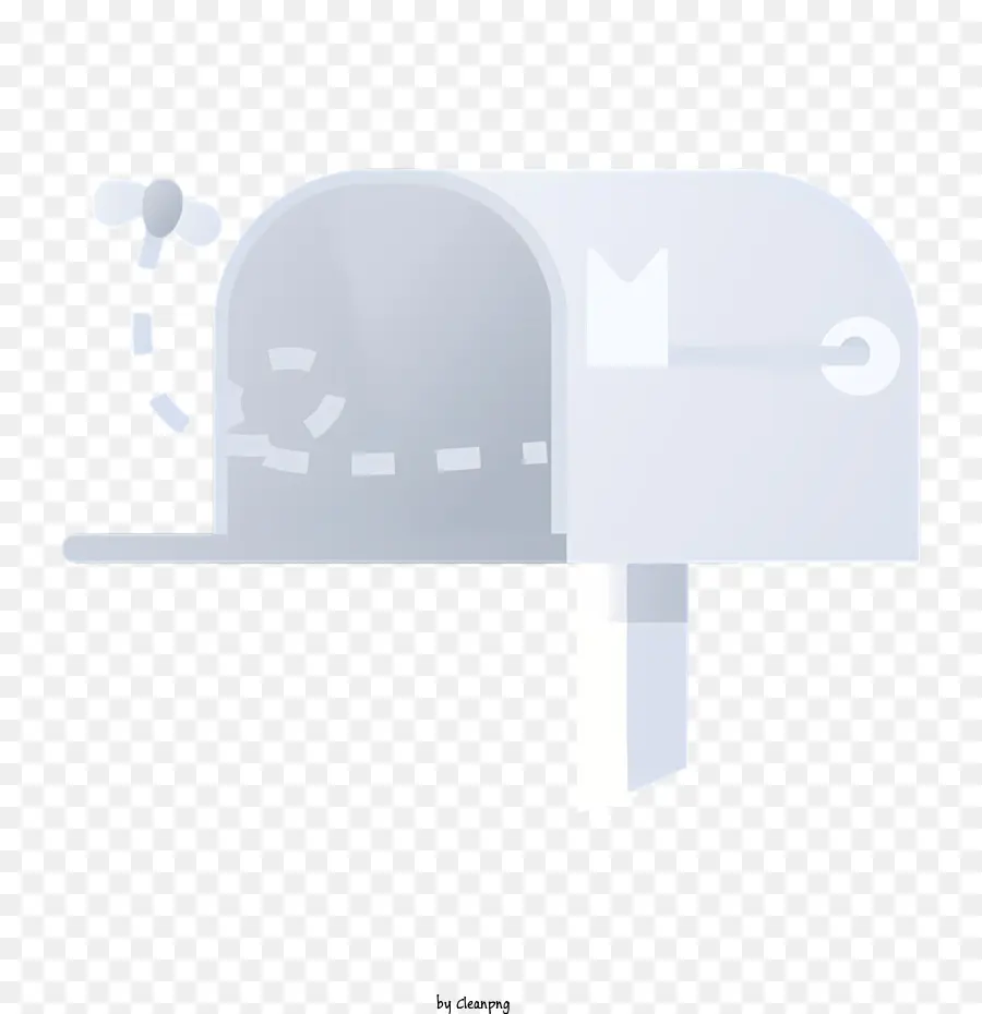 Cartoon Mailbox Schwarz -Weiß Rundende Mail Slot - Schwarz -Weiß -Mailbox mit leerem Slot
