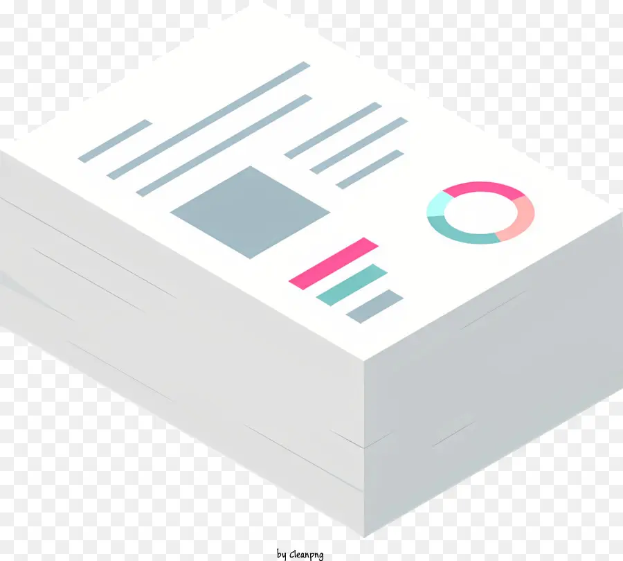 cornice bianca - Stack di carte colorate con dati e sezioni vuote