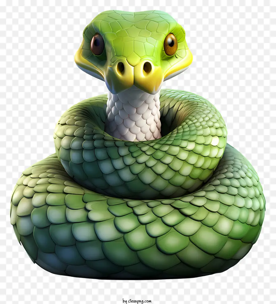 Serpent Day Green Snake Reptile Sleep Sleep Schlange gewickte Schlange - Bild: Realistische grüne Schlangeschlaf, die um den Zweig gewickelt ist