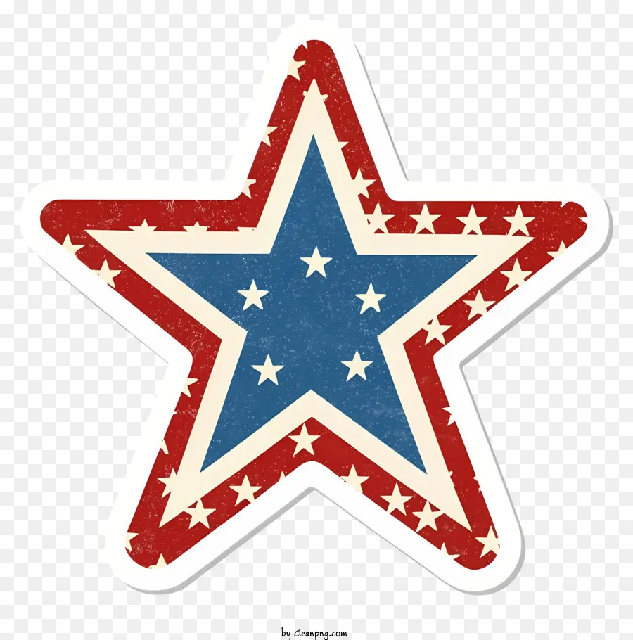 Blue Star - Delessed, Grunge -Star in patriotischen Farben