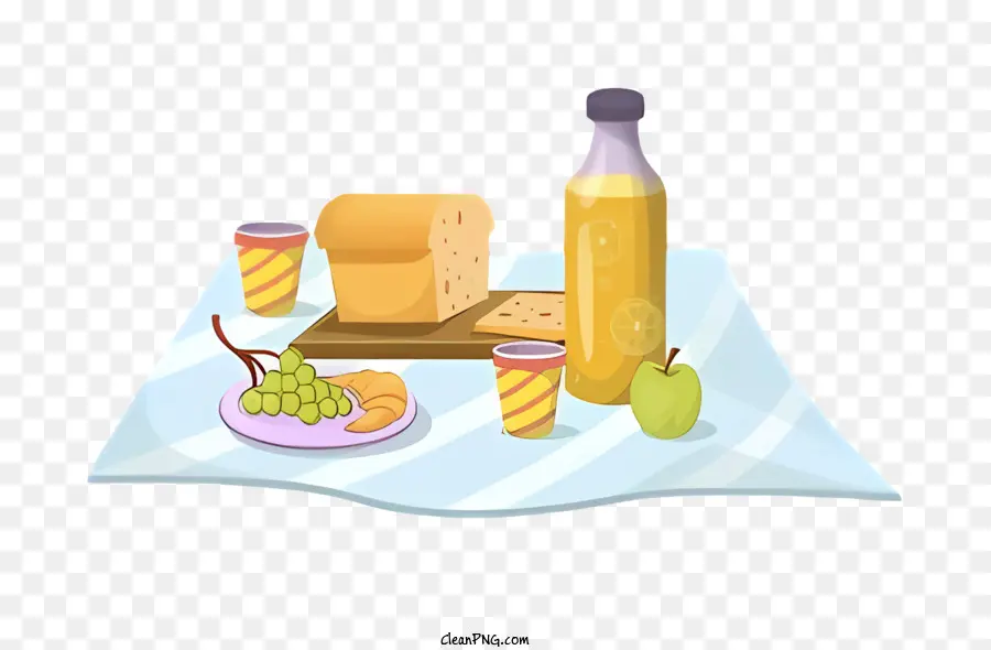 Lebensmitteltisch ausbreiten Lebensmittel Getränke Früchte - Tisch verteilt mit Essen und Getränken, entspannendes Ambiente