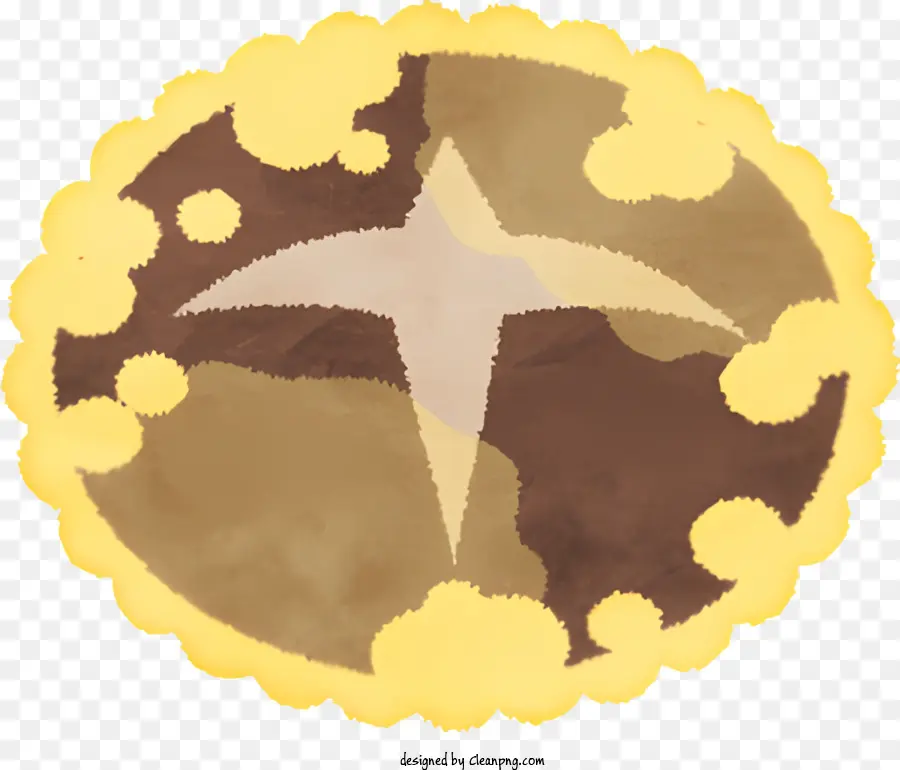 stella gialla - Adesivo circolare sfocato con stella gialla, acquerello