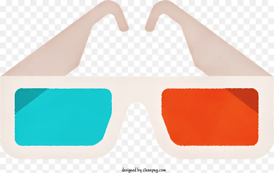 Cartoon 3D -Gläser Pappgläser Rot und Blue Gläses Plastiklinsen - Rote und blaue 3D -Brille aus Pappe