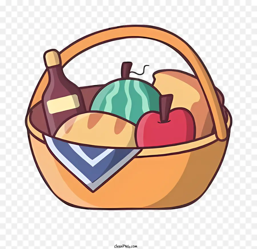 cibo sano - Cesto pieno di frutta, verdure e cibo