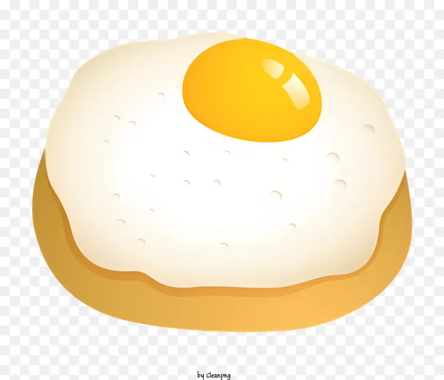 bordo bianco - Uovo cotto sul pane, con tuorlo che cola