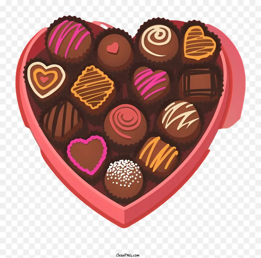 Bánh sô cô la trong ngày hình trái tim hộp sô cô la hộp sô cô la Quà tặng sô cô la hương vị sô cô la - Hộp sô cô la hình trái tim với sôcôla các loại