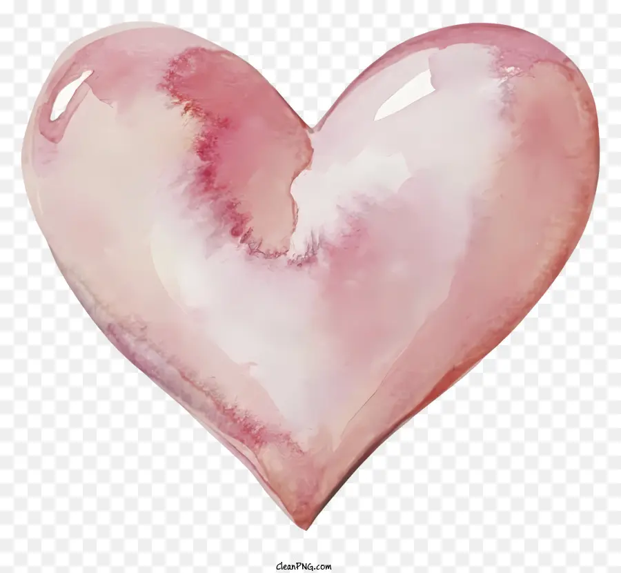 cartoon heart pink watercolor black background smooth shape