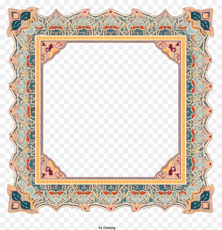 cornice decorativa - Frame floreale vintage con colorato design simmetrico