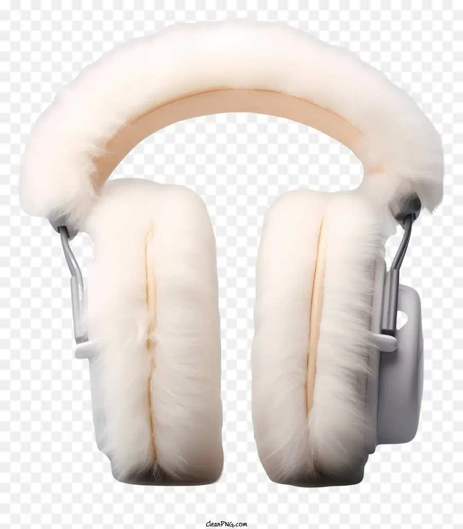 Earmuff Fluffy White Earmuffs Faux Fur Earmuffs Earmuffs With Tai nghe Bảo vệ tai - Người đeo nút tai trắng với tai nghe được kết nối