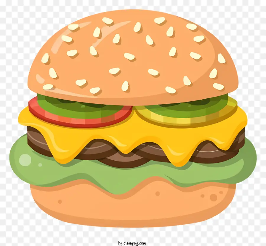 bánh hamburger - Hamburger hấp dẫn trực quan với phô mai và dưa chua