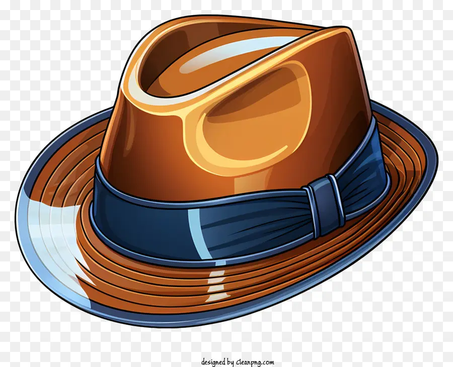 cappello marrone fedora cappello blu nastro cappello da cappello casual in pelle - Cappello di fedora marrone con nastro blu, design elegante