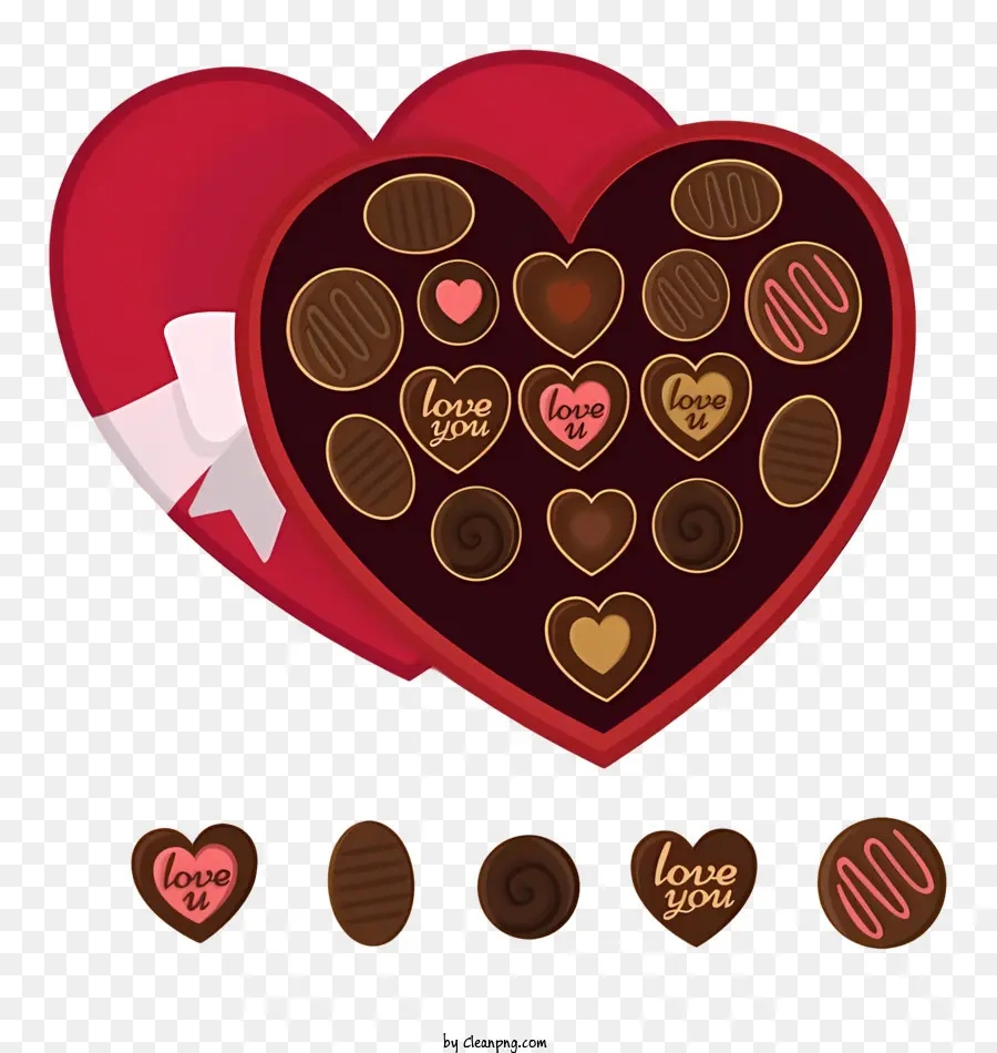 Bánh sô cô la ngày sô cô la trái tim hộp sô cô la hình trái tim sô cô la trang trí - Trái tim sô cô la đầy màu sắc trong một hộp trang trí