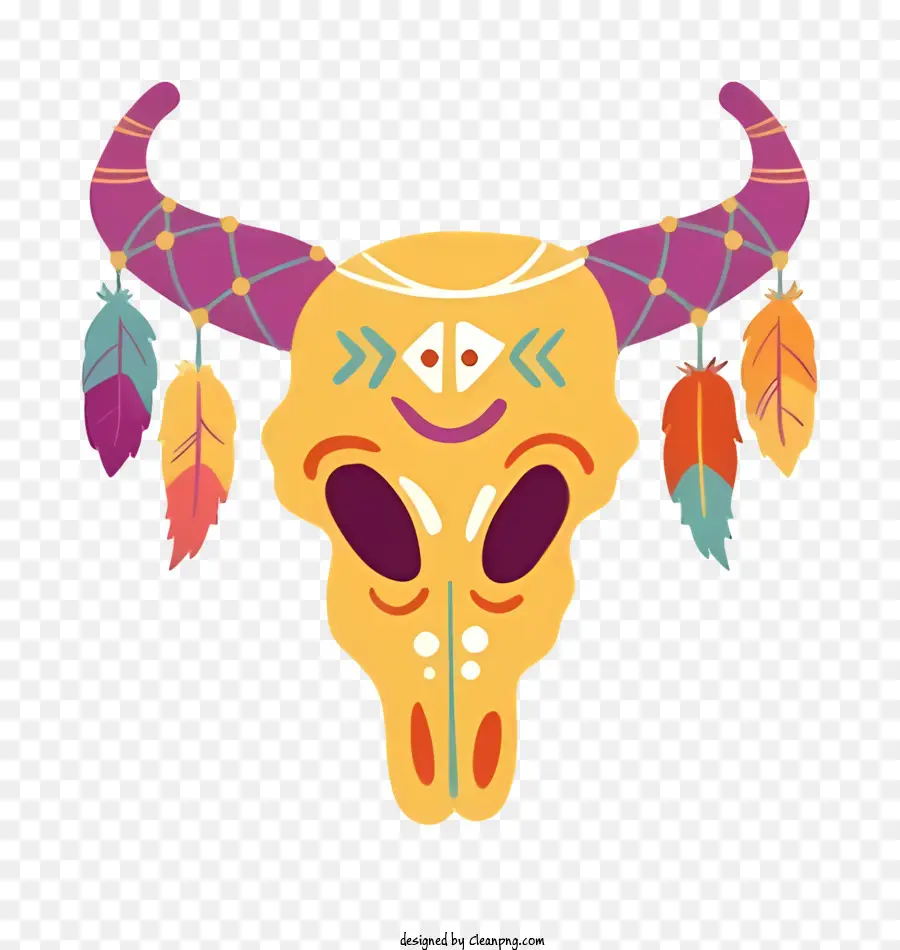 freccia - Skull con piume e copricapo - Immagine simbolica