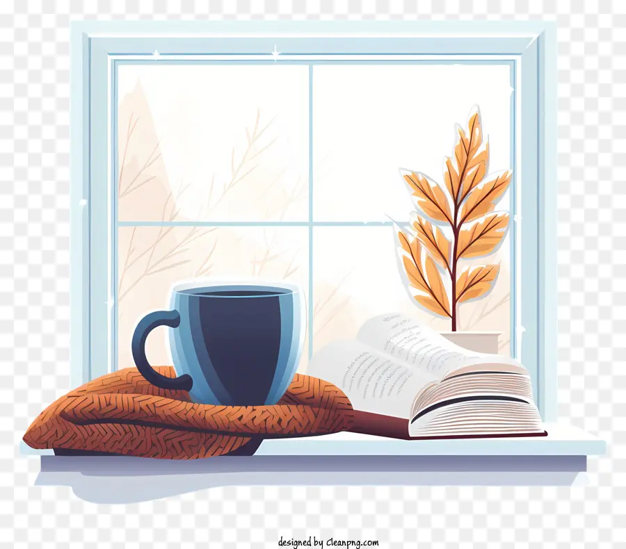 cà phê nóng - Phòng có chủ đề mùa đông với cà phê và sách