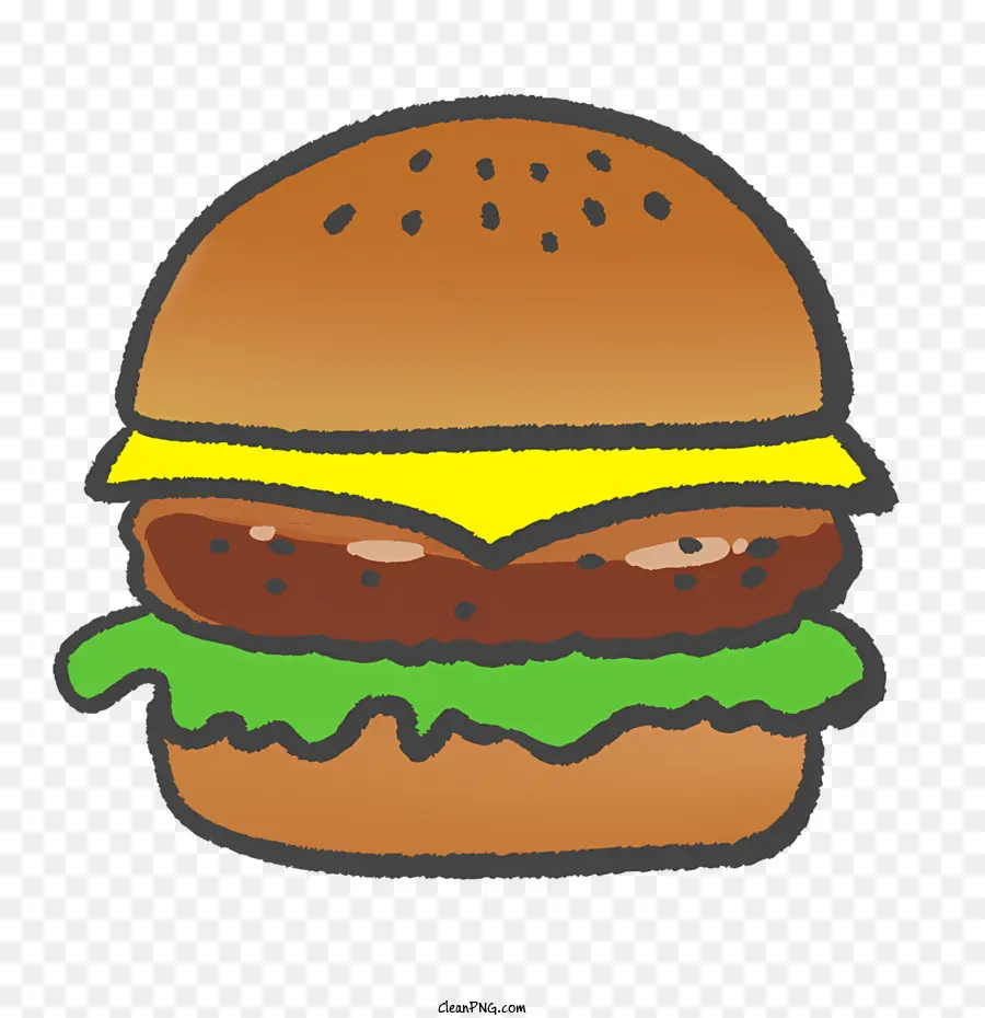 Hamburger - Immagine di hamburger con panino, tortino, formaggio, lattuga, pomodoro