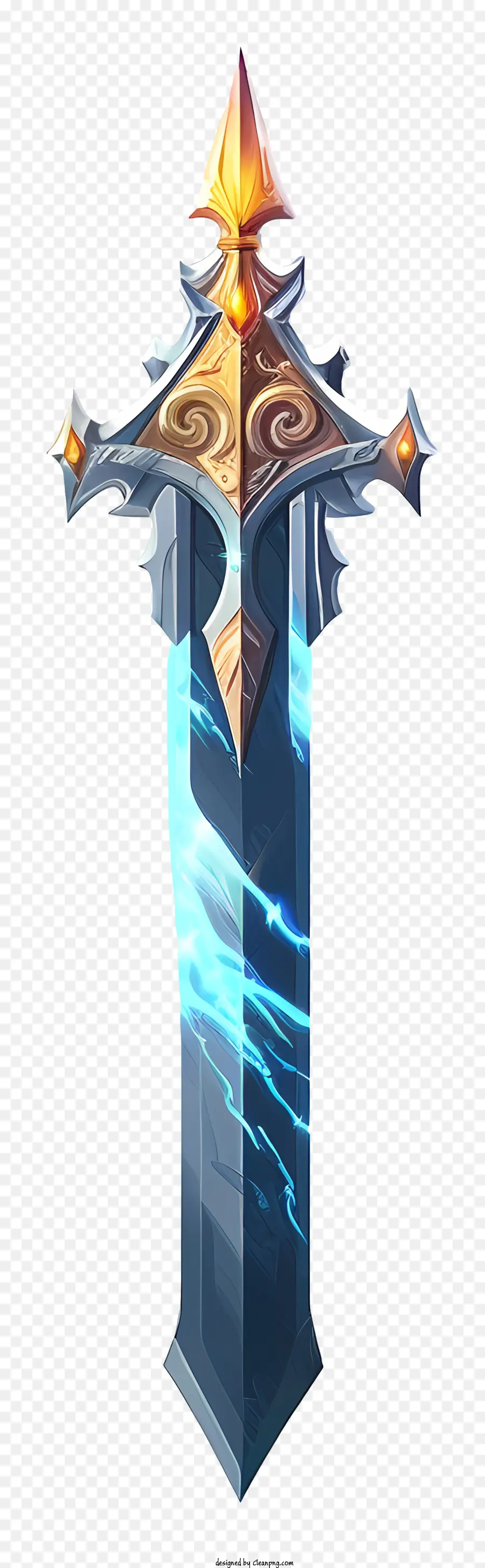 flat diamond sword sword glowing light metal intricate designs