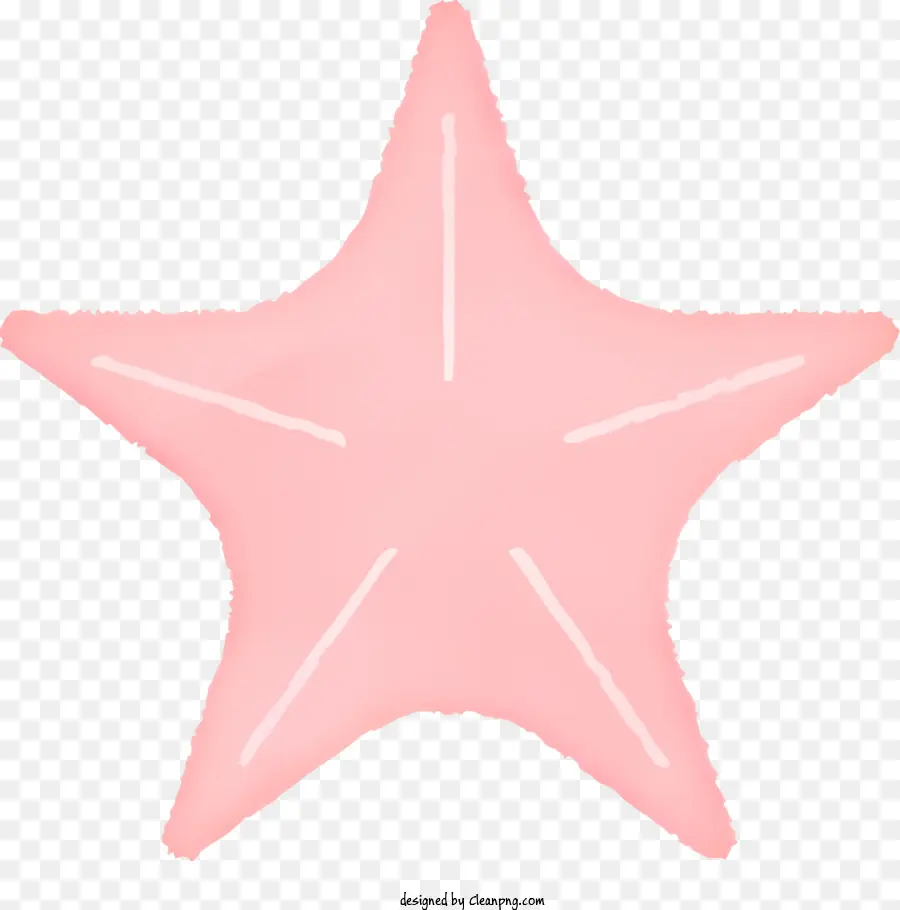 Cartoon Starfish Seafloor Animal Pink a cinque punti Starfish - Piccolo animale a fondo marino a cinque punte con braccia ramificate