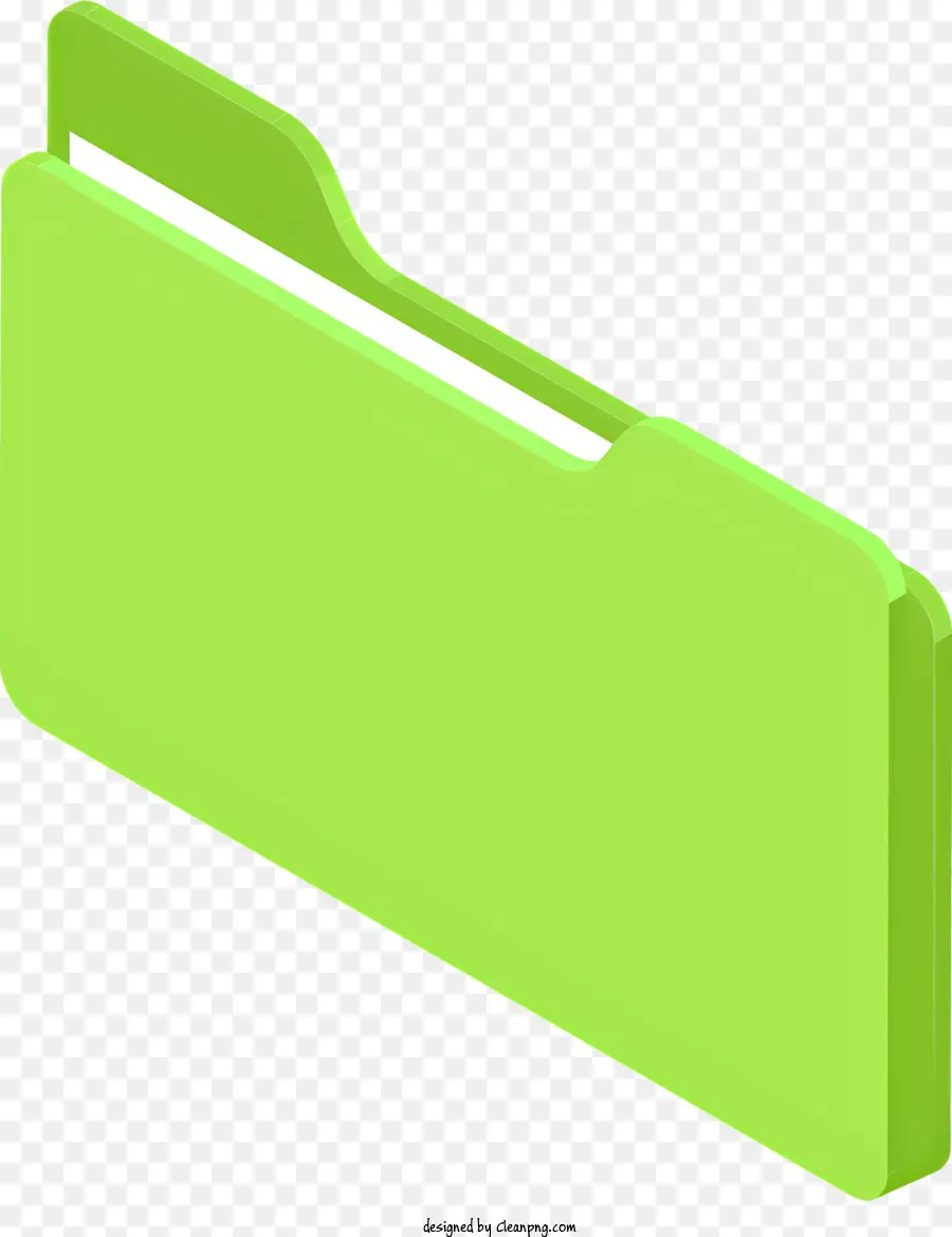 Icon Green Ordner Registerkarte Schließordner ohne Schreiben Ordner Ordner ohne Schreiben - Grüner Ordner mit Registerkartenverschluss auf schwarzem Hintergrund