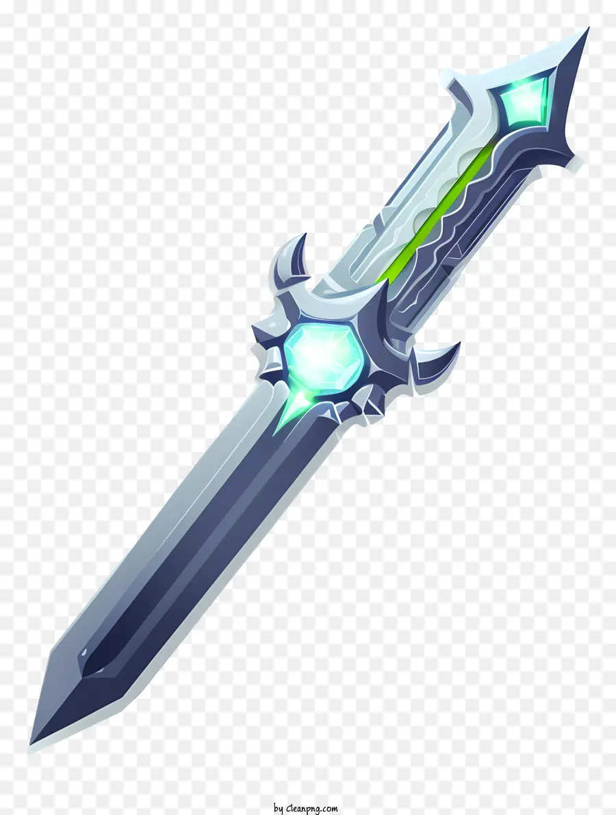 Diamant Schwert - Große leuchtende Klinge mit blauem und grünem Licht