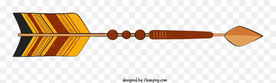 freccia in legno - Freccia di legno con punta ossea, dipinta di rosso/marrone