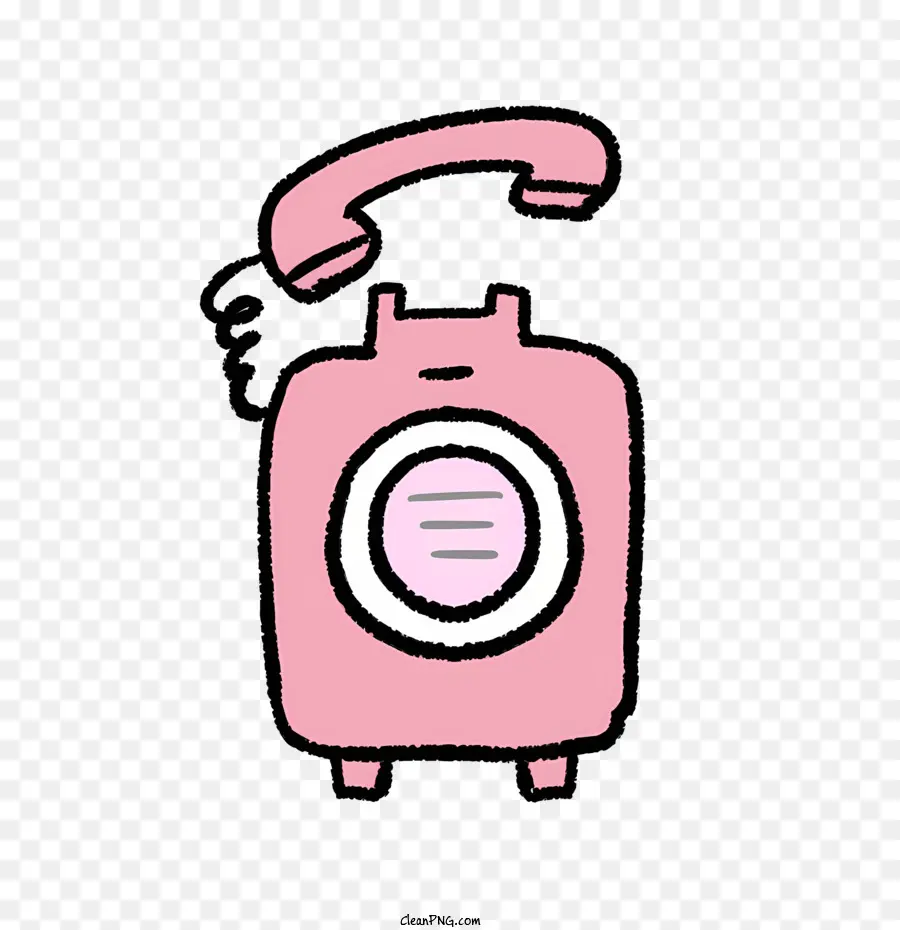 Icon Vintage Telefon rosa Telefon rundes Basistelefon -Telefon -Telefon - Vintage Pink Telefon mit schwarzem Empfänger und Zifferblatt