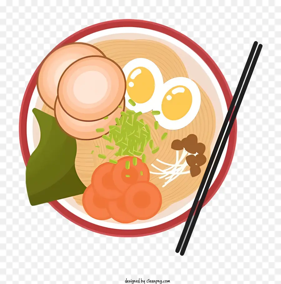 uovo - Ciotola di noodles di ramen con uova e verdure