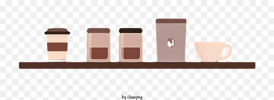 Kaffee - Reihe von Tassen mit verschiedenen farbigen Kaffee/Tee