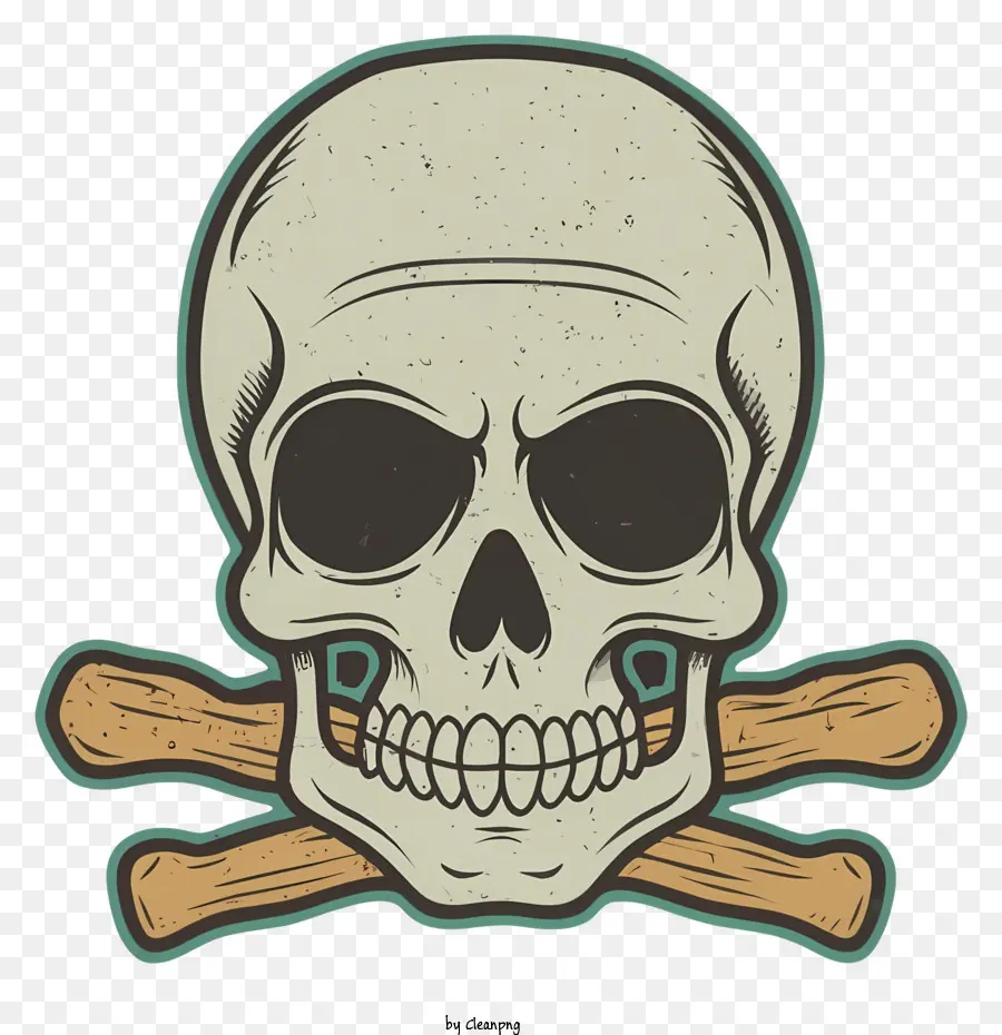 teschio e ossa incrociate - Skull iconico con ossa incrociate che simboleggiano la morte