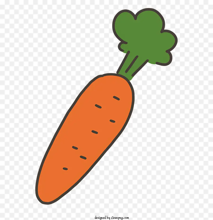 Cartoon Cartoon Carrot Arancia brillante Carrota Shiny Carrot Foglie verdi scure - Carota da cartone animato arancione brillante con stelo e foglie