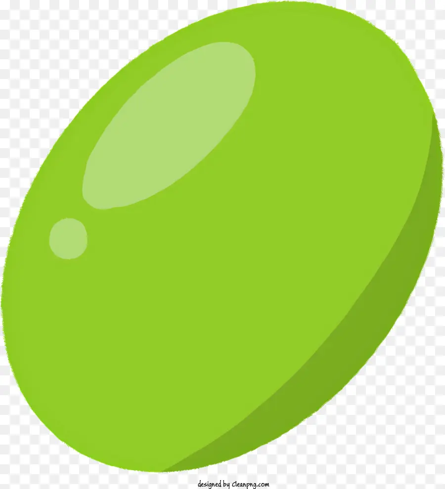 Cartoon Green Ball Sphärical Objekt glattes rundes Ballkuppel-Formoberteil - Grünes kugelförmiges Objekt, glatt mit gewölbter Oberseite