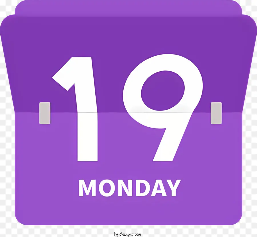 bordo bianco - Calendario viola con 19 in testo bianco