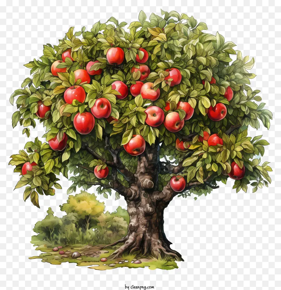 obstbaum - Üppiger Baum mit roten Äpfeln symbolisiert die Fülle
