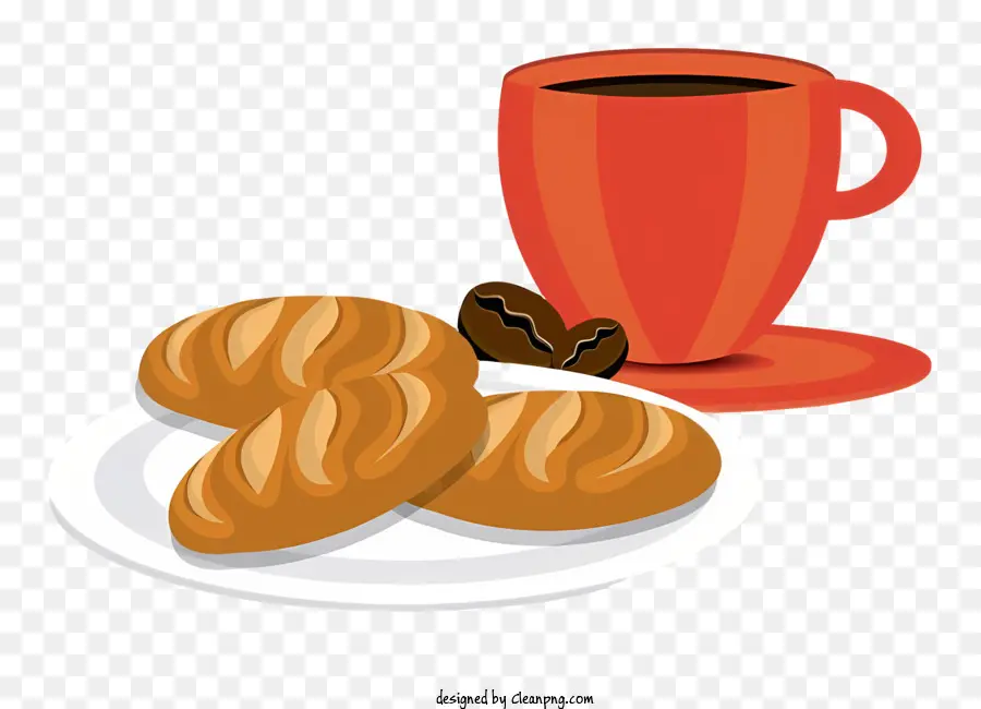 caffè - Pasticcini e caffè sul tavolo bianco con tazza rossa