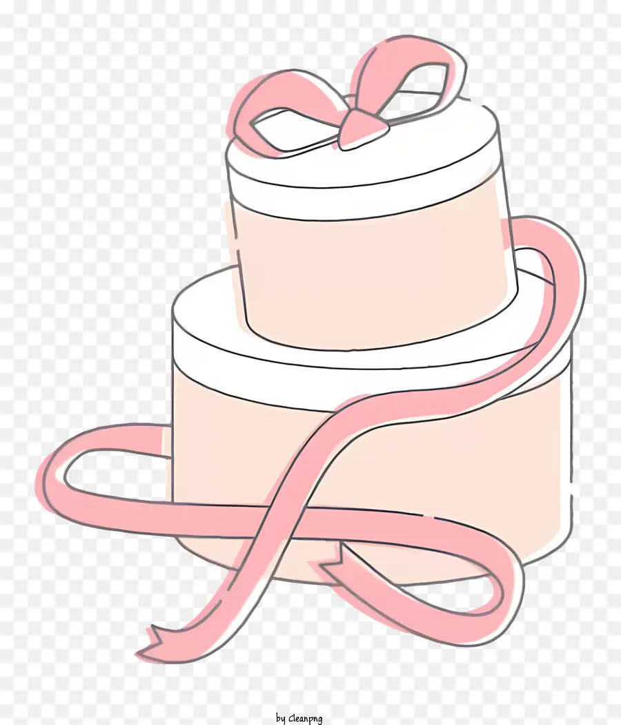 regalo di compleanno - Scatola rosa con nastro, prua e messaggio di compleanno